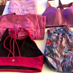 Lululemon Bundle 1 Tanks 2 pairs of leggings 3 sport bras 1 shorts mixed sizes